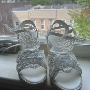 White Lace Wedges | Women’s Heels | Wedding | Bridal